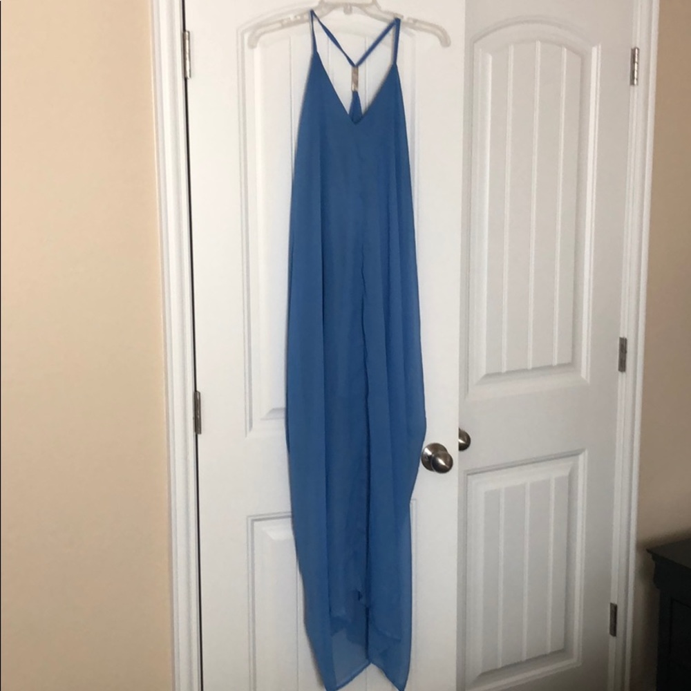 Blue chiffon dress